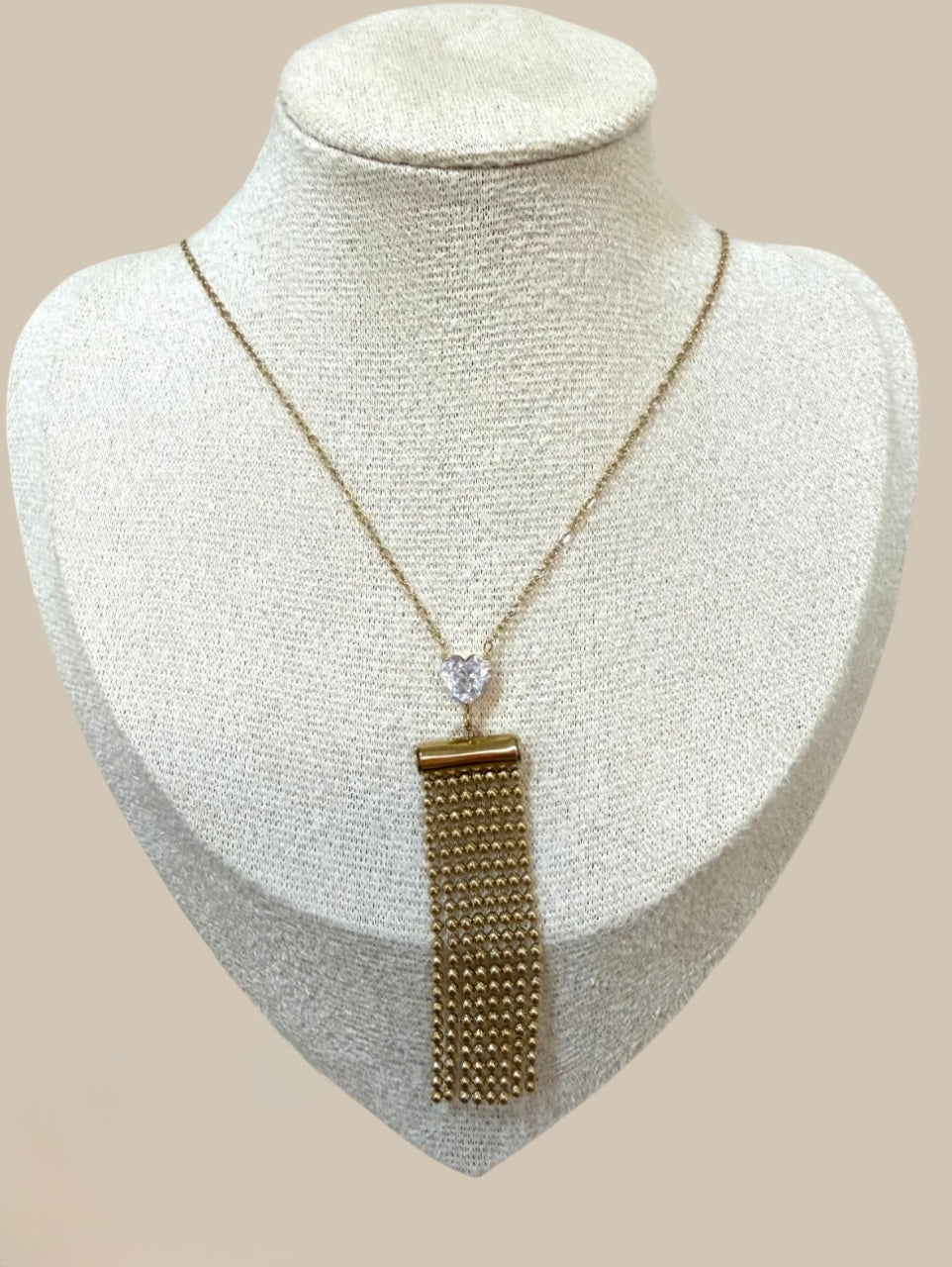 Collar combi corazón circonita