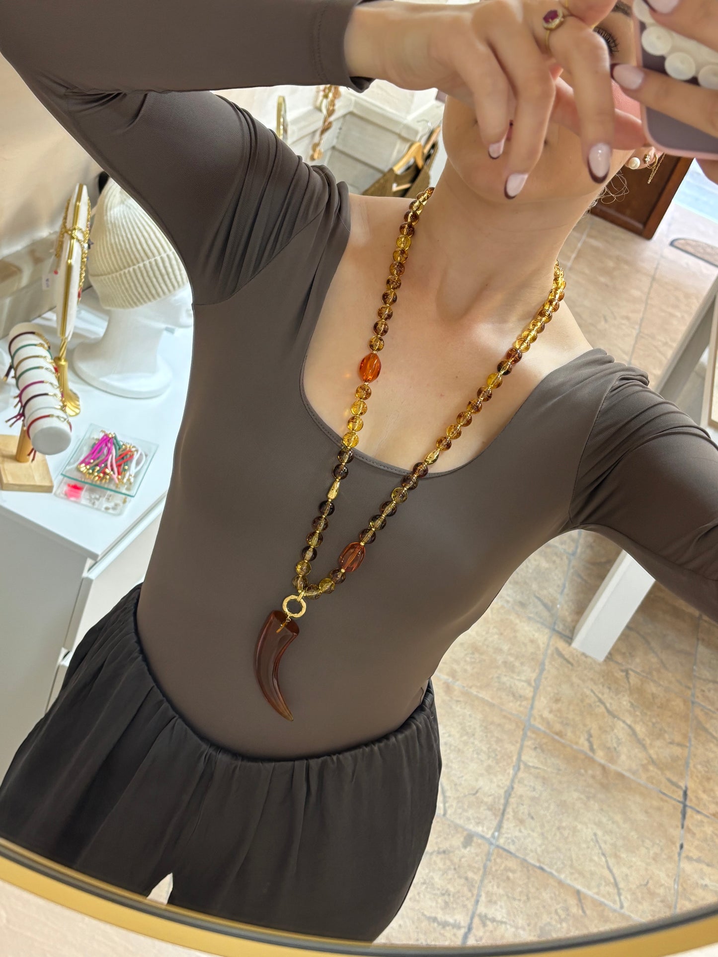 Collar cuerno Ámbar