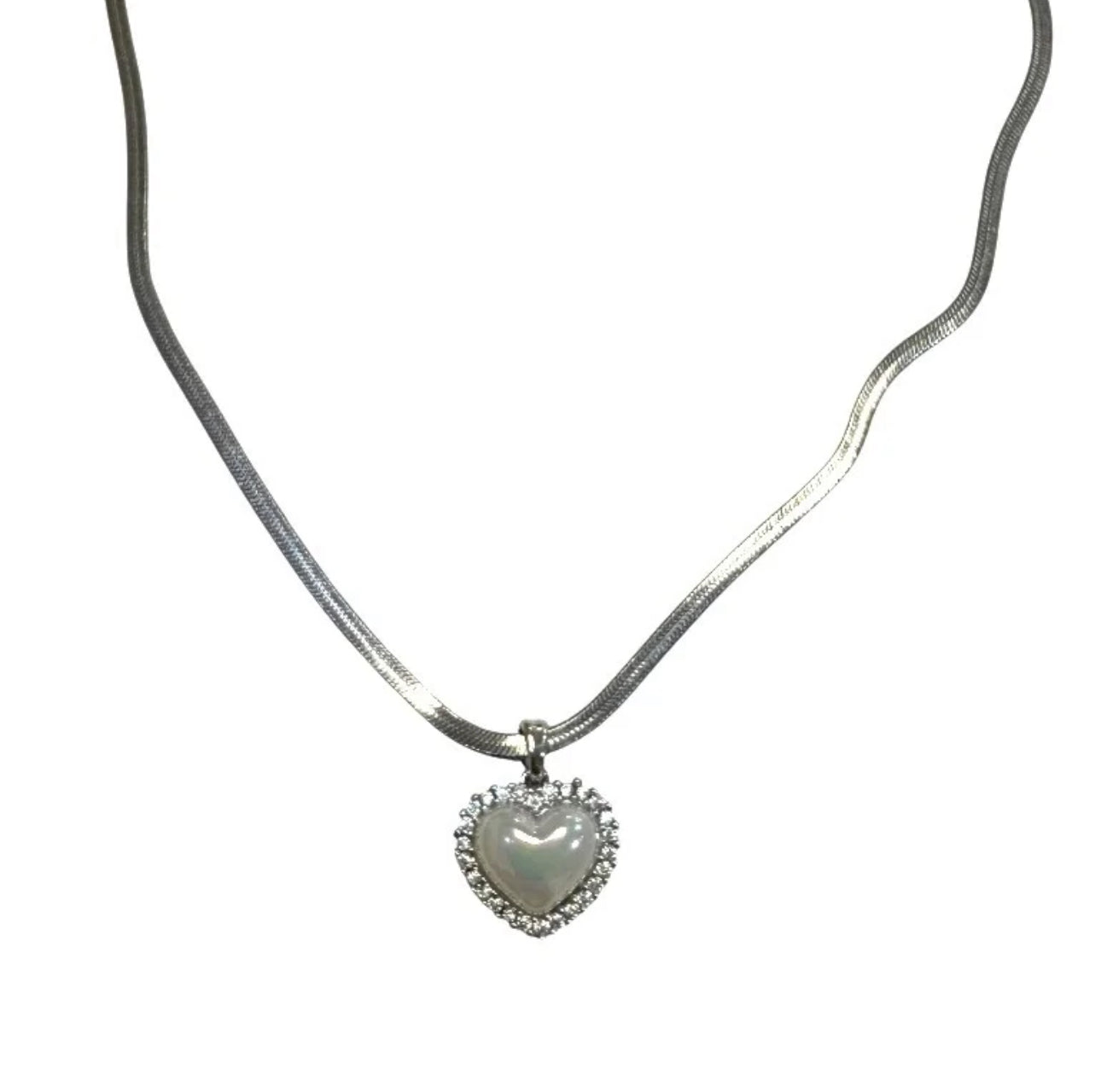 Collar corazón plateado