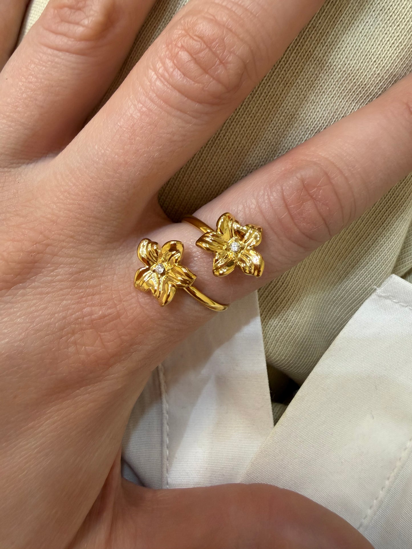 Anillo doble flor🌸