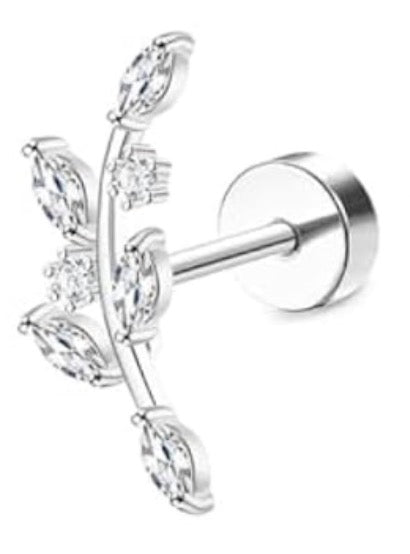 Piercing Hoja con circonitas