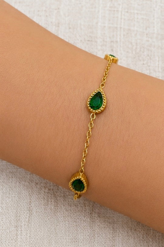 Pulsera lágrimas verdes
