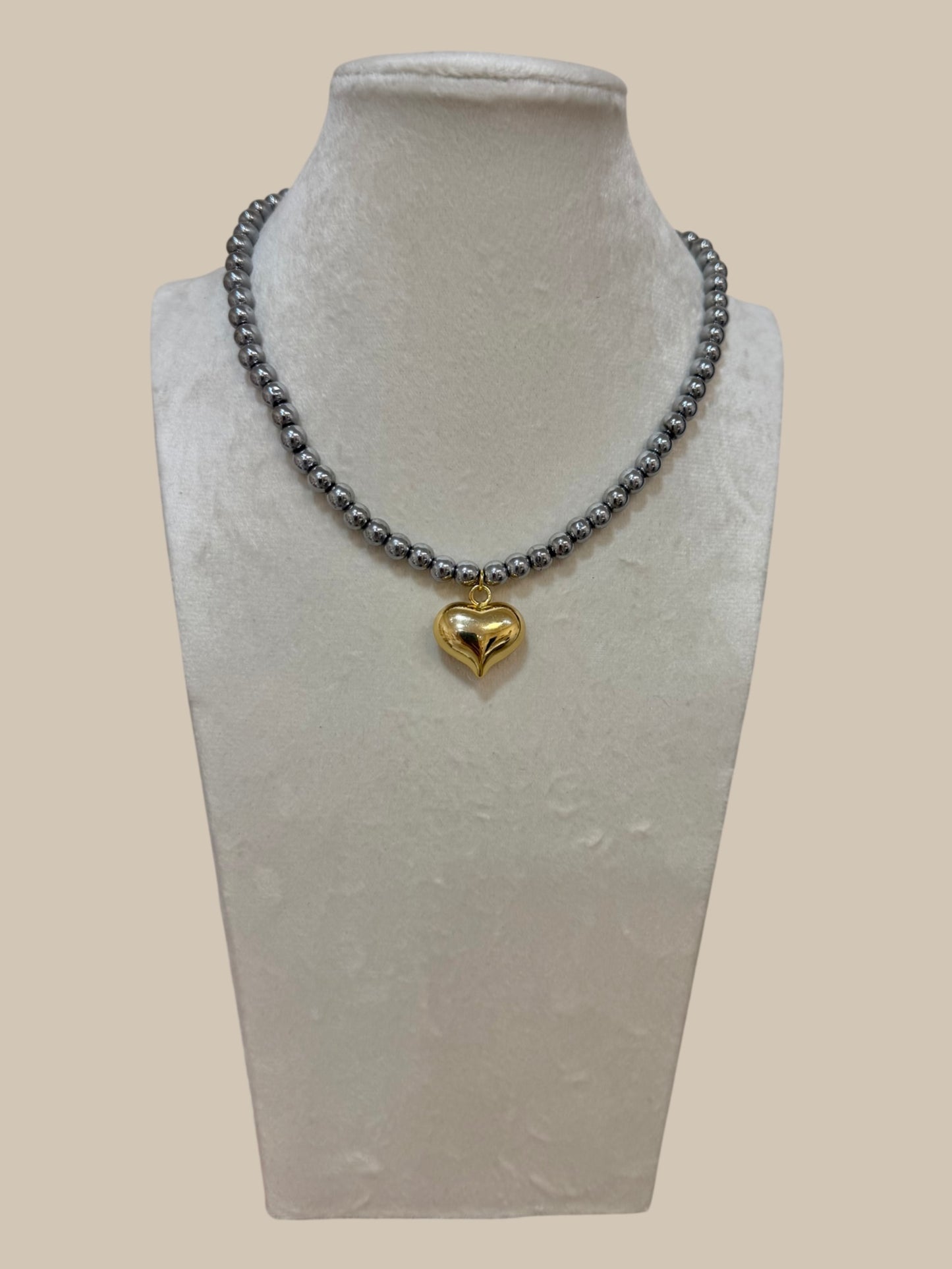 Collar corazón combinado