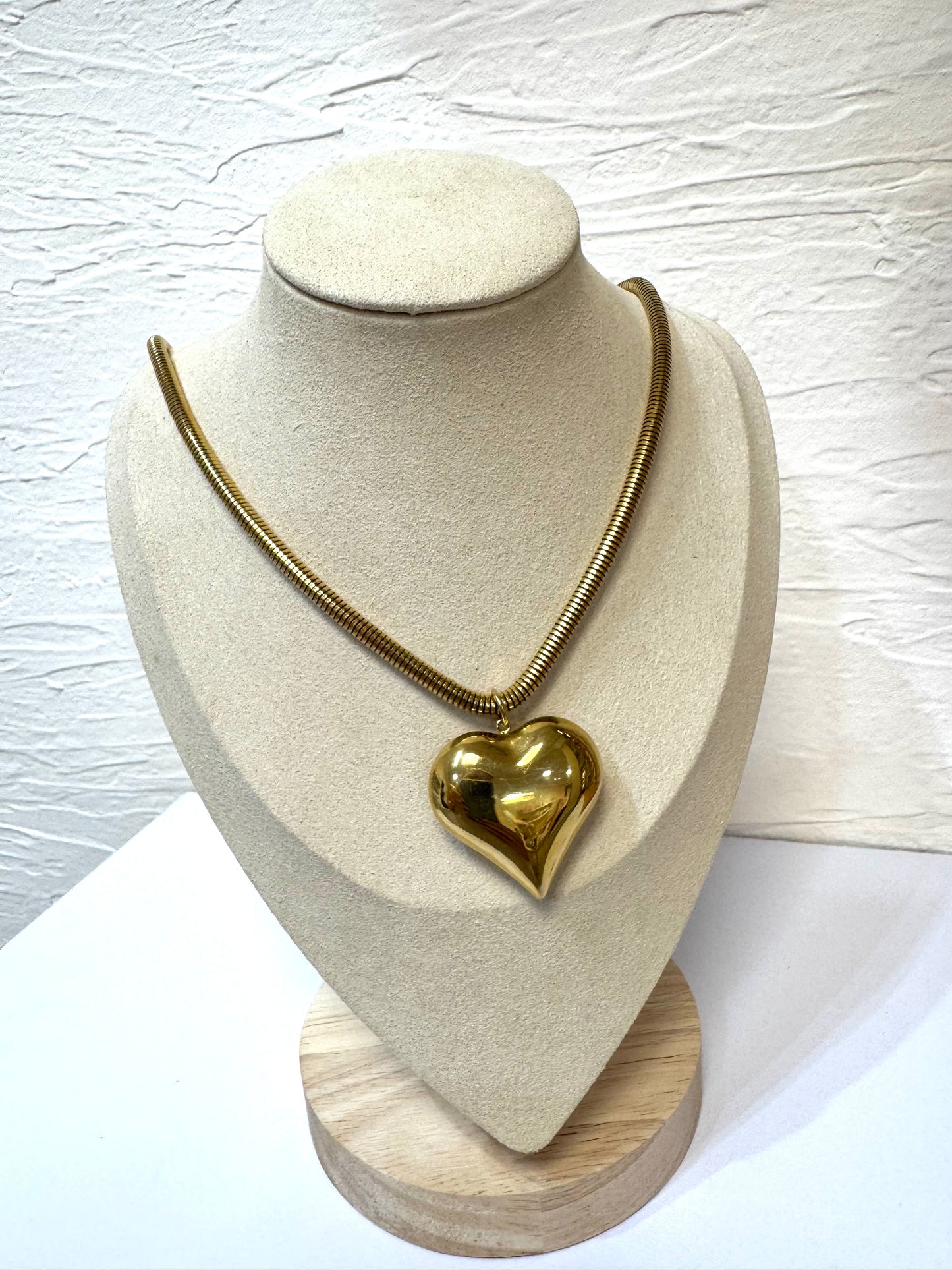 Collar corazón cadena gruesa