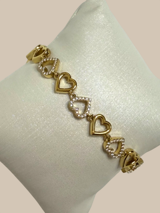Pulsera combi corazones