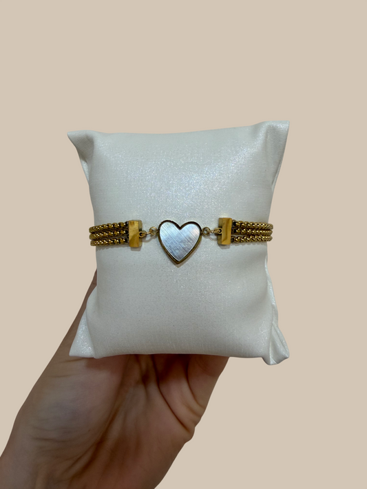 Pulsera Corazón Nácar