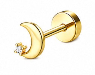 Piercing Media luna con detalle circonita