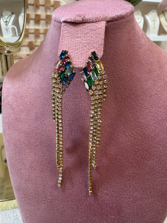 Pendientes largos con circonitas