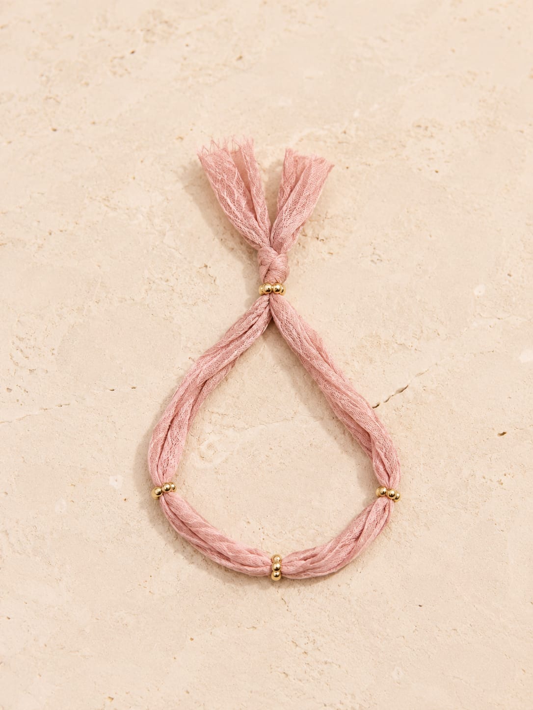 Pulsera Aurora Rosa seda natural