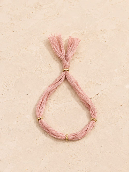 Pulsera Aurora Rosa seda natural