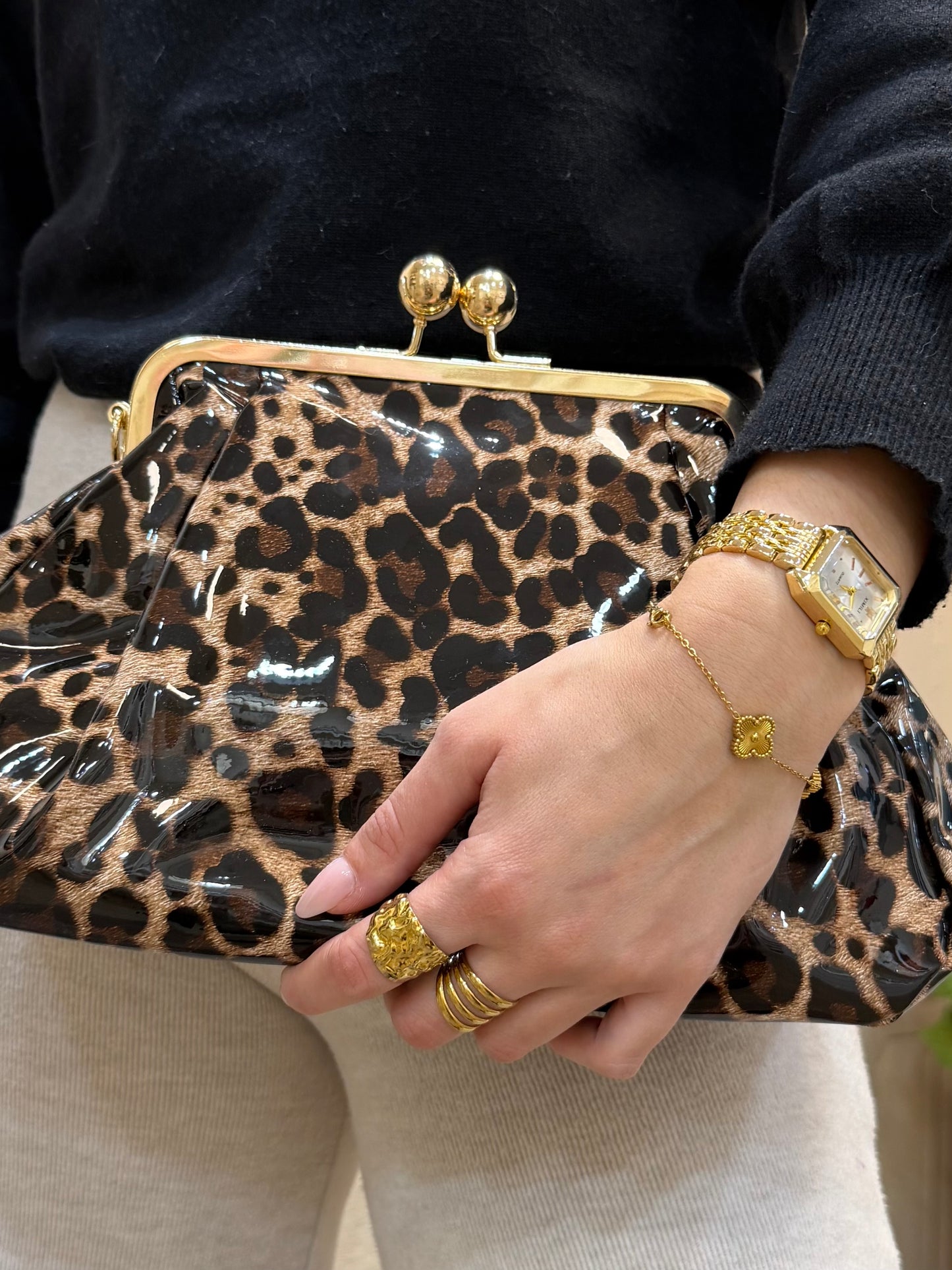 Bolso charol animal print