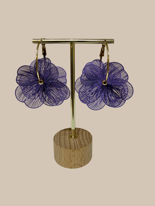 Pendientes Flor Lila