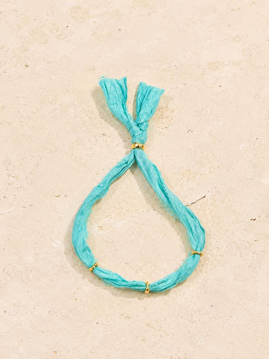 Pulsera Agua Marina seda natural
