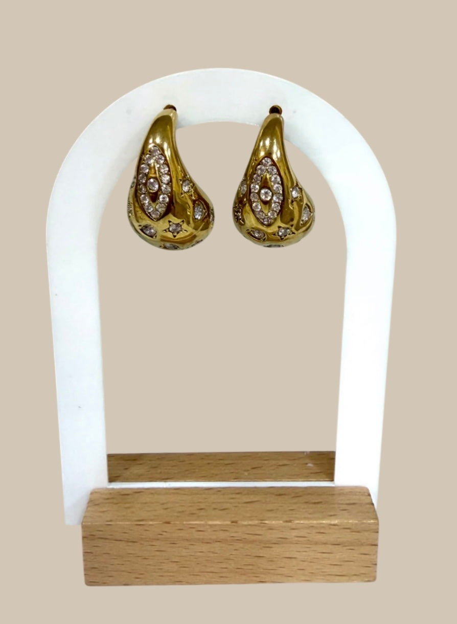 Pendientes gota grabados