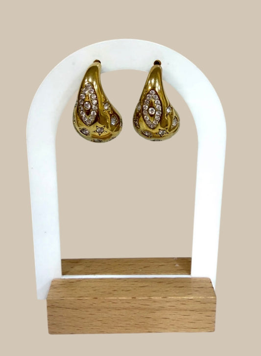 Pendientes gota grabados