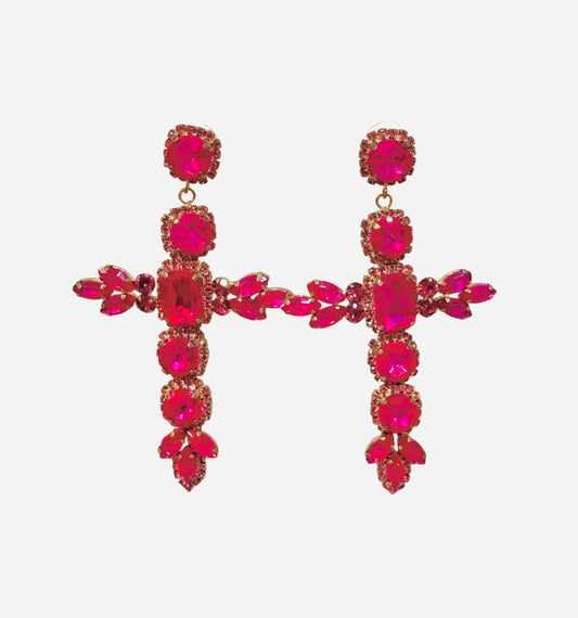 Pendientes Cruz cristales