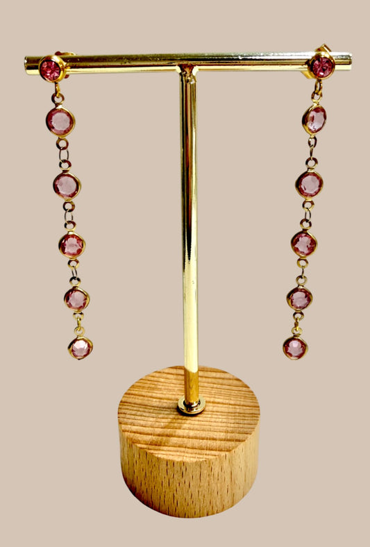 Pendientes Luz de cristal rose