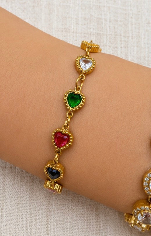 Pulsera multi corazones