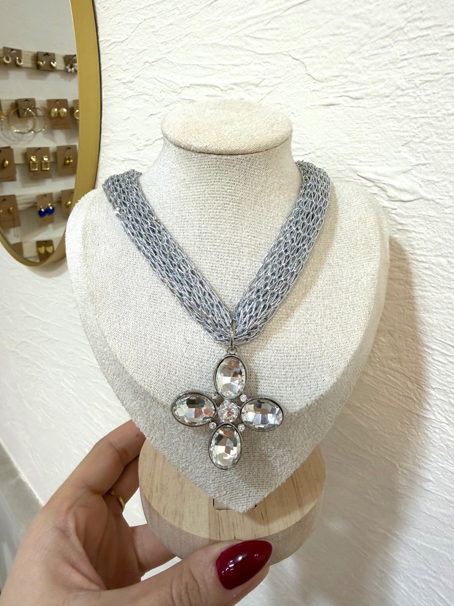 Collar Cruz cristales
