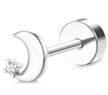 Piercing Media luna con detalle circonita