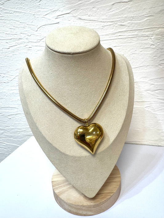 Collar corazón cadena gruesa