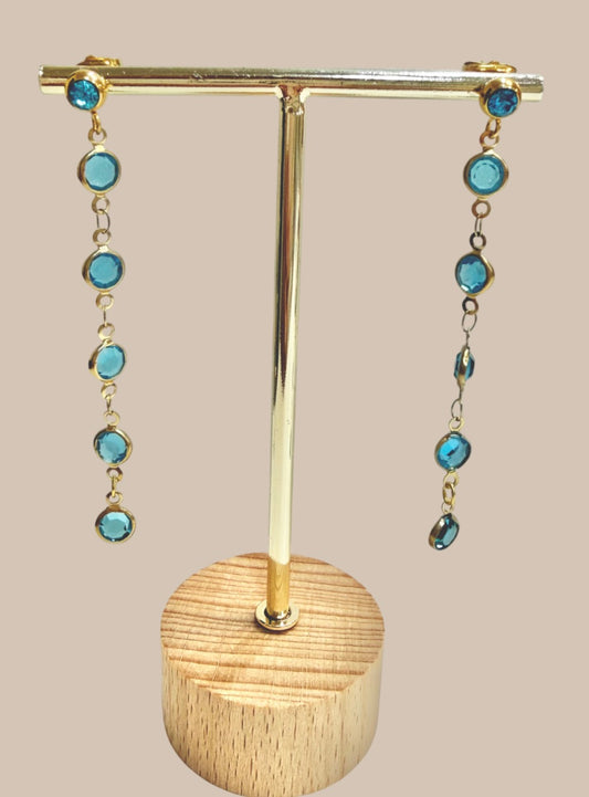 Pendientes Luz de cristal blue