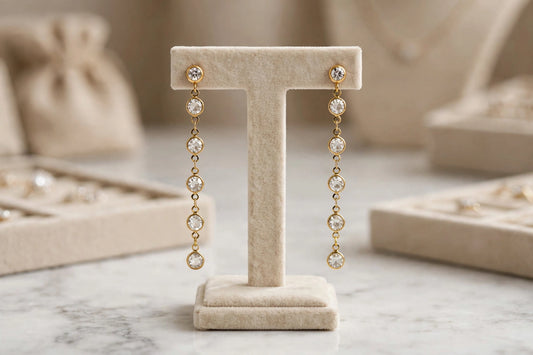 Pendientes Luz de cristal white