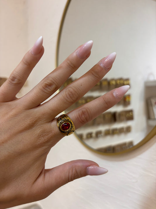 Anillo cristal rojo