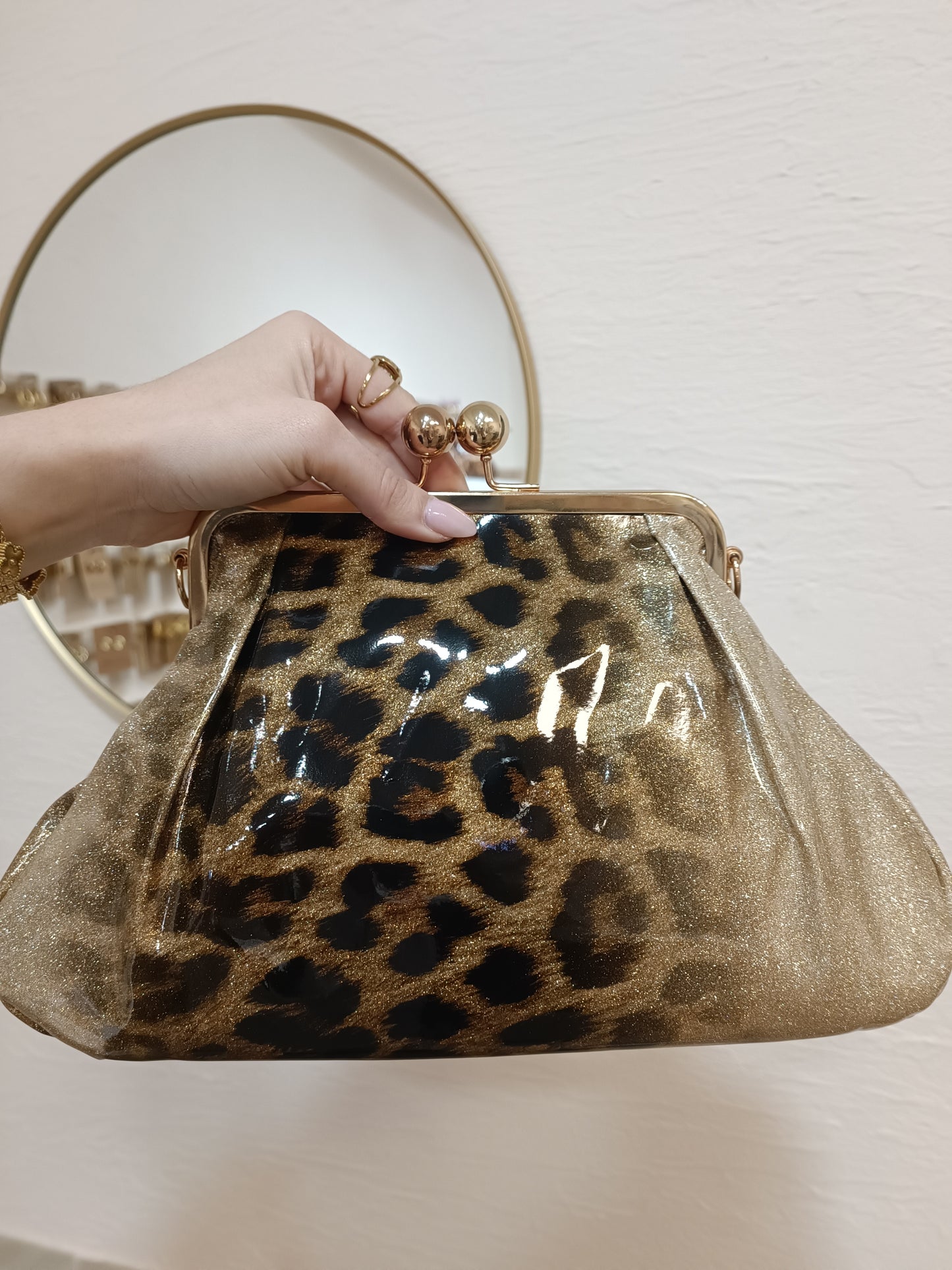 Bolso combinado leopardo